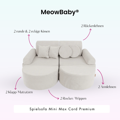 Spielsofa Mini Max Cord Premium - Slim Cord Edition