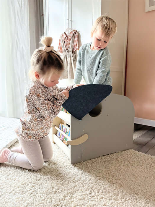 Speelgoedkist met zitje en plank olifant “Wildlife”