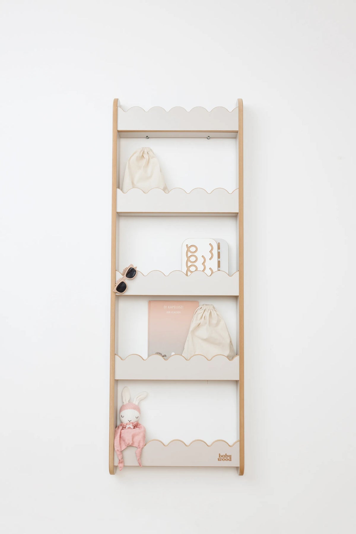 Wandplank voor boeken "Wave", diverse maten en kleuren