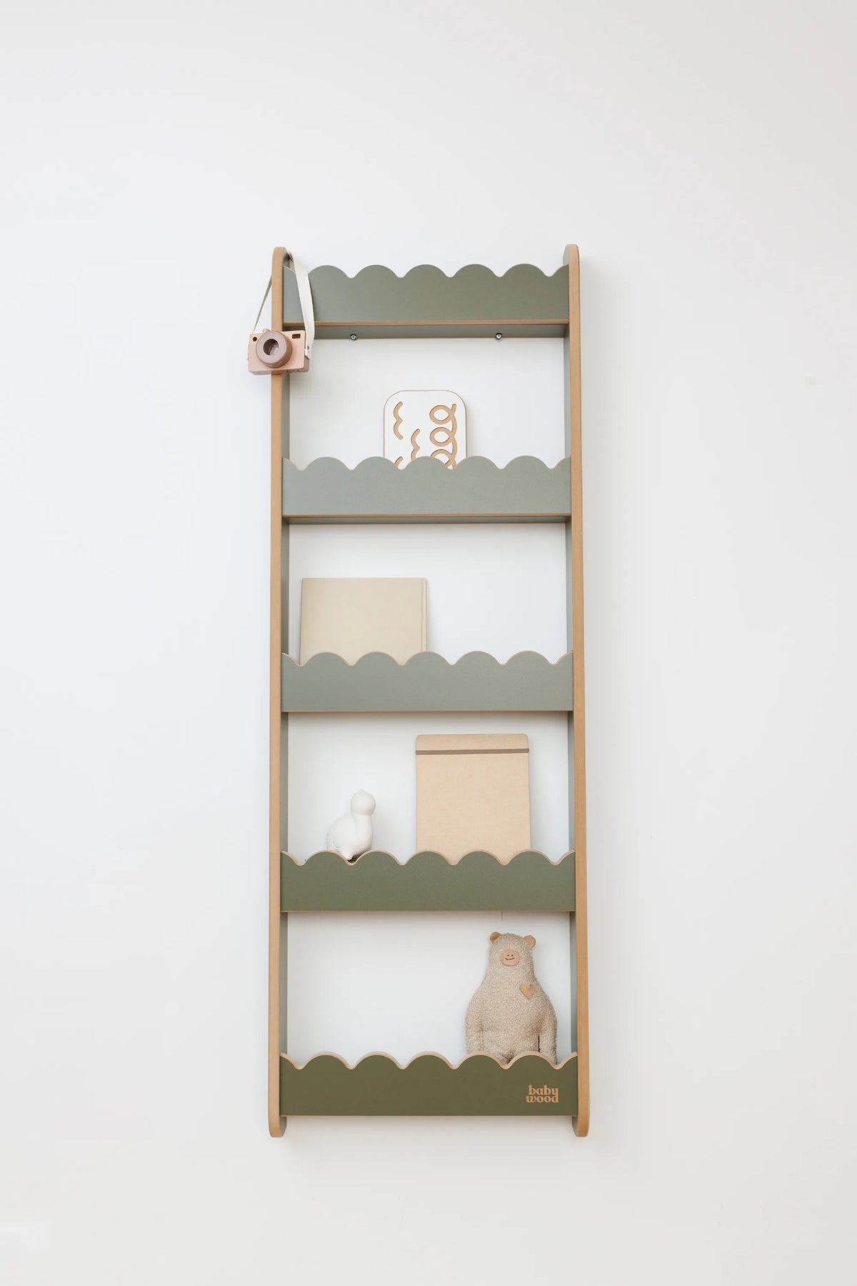 Wandplank voor boeken "Wave", diverse maten en kleuren