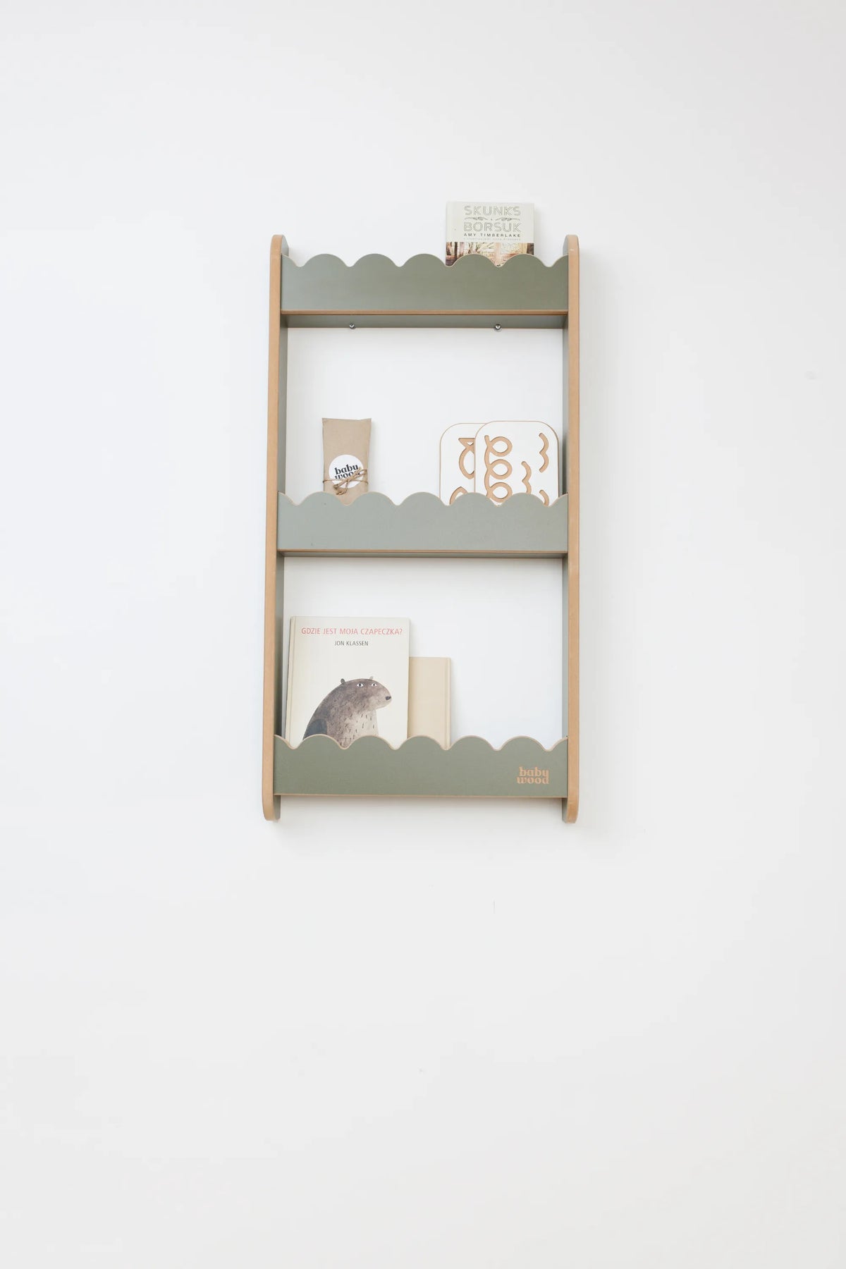 Wandplank voor boeken "Wave", diverse maten en kleuren