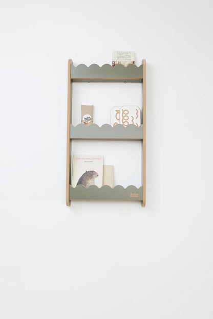 Wandplank voor boeken "Wave", diverse maten en kleuren