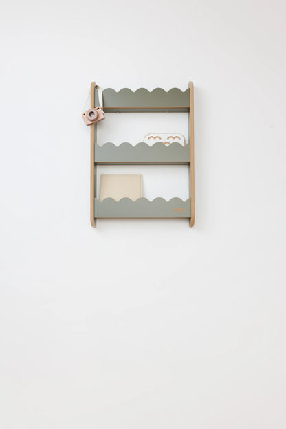 Wandplank voor boeken "Wave", diverse maten en kleuren