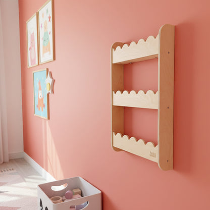 Wandplank voor boeken "Wave", diverse maten en kleuren