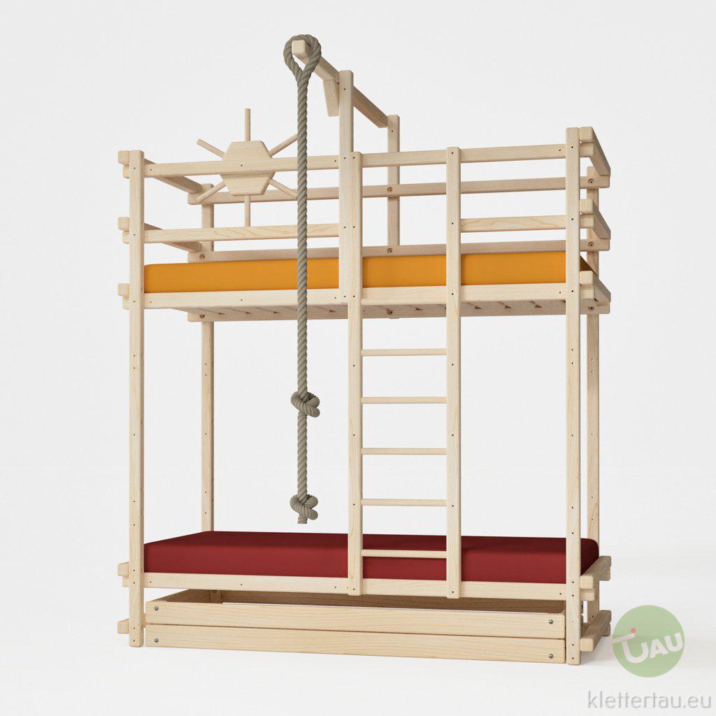 Abenteuer-Etagenbett aus Holz – extra hoch