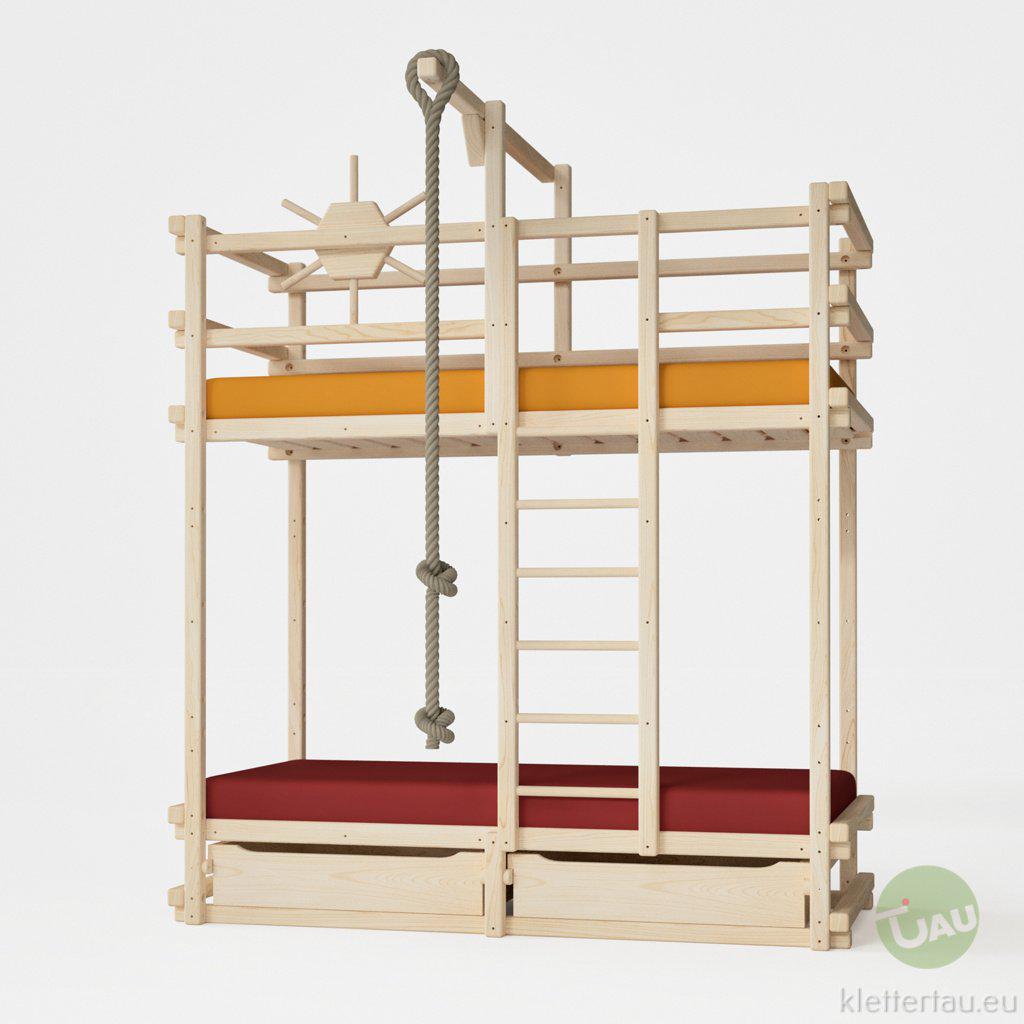 Abenteuer-Etagenbett aus Holz – extra hoch