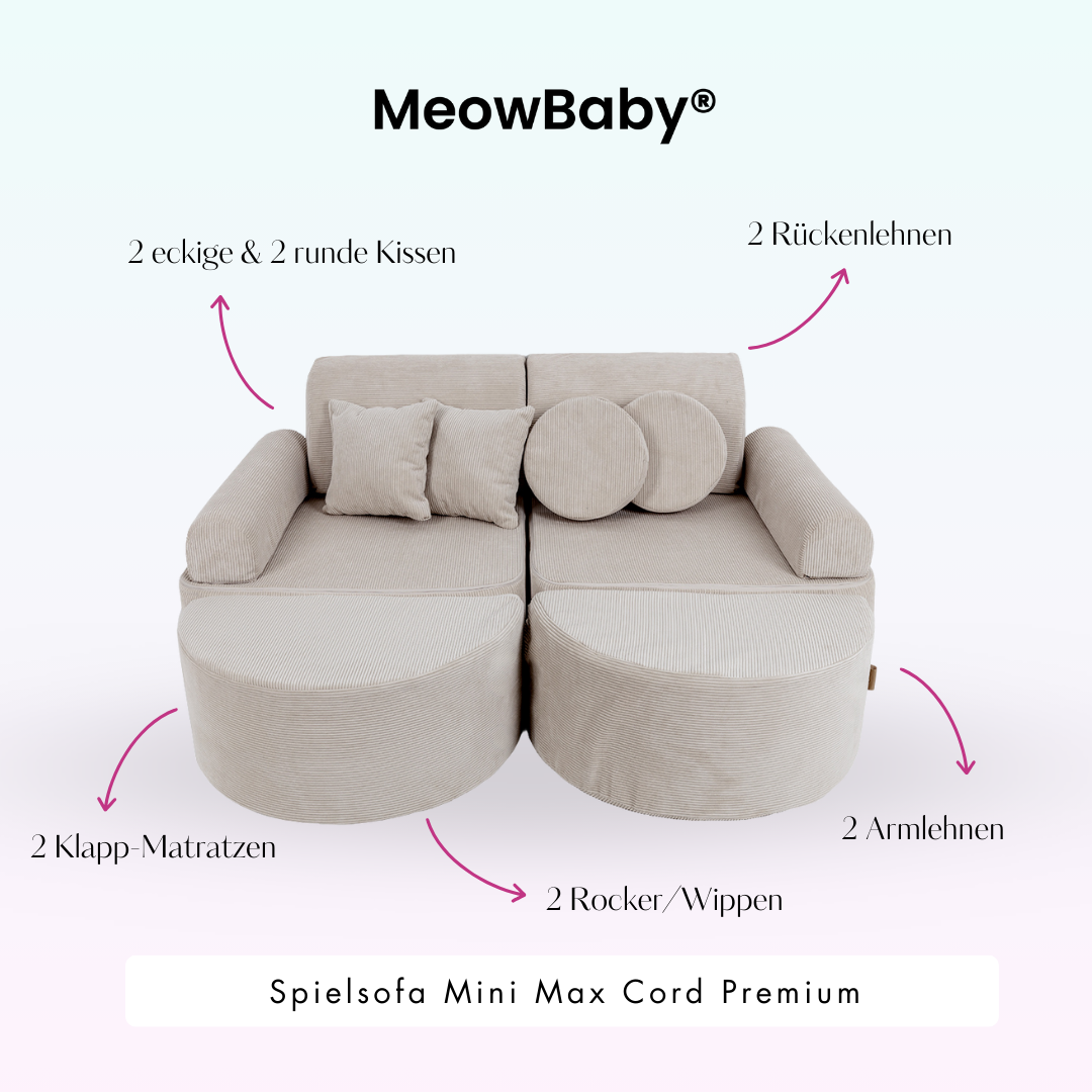Spielsofa Mini Max Cord Premium - Slim Cord Edition