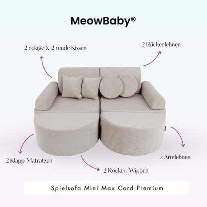 Spielsofa Mini Max Cord Premium - Slim Cord Edition