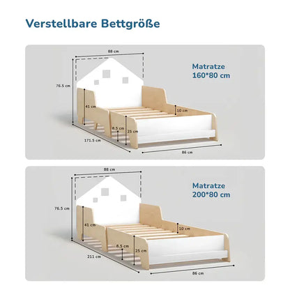 Montessori kinderbed, verstelbaar met verlichting, diverse kleuren