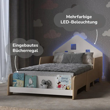 Montessori kinderbed, verstelbaar met verlichting, diverse kleuren