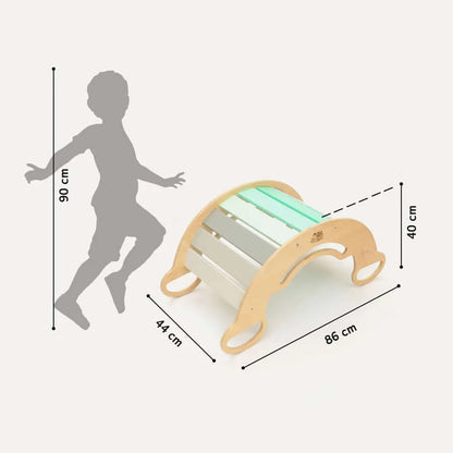 Montessori klimboog Mint met glijbaan/ladder