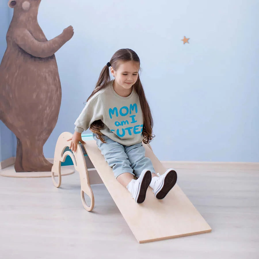 Montessori klimboog Mint met glijbaan/ladder