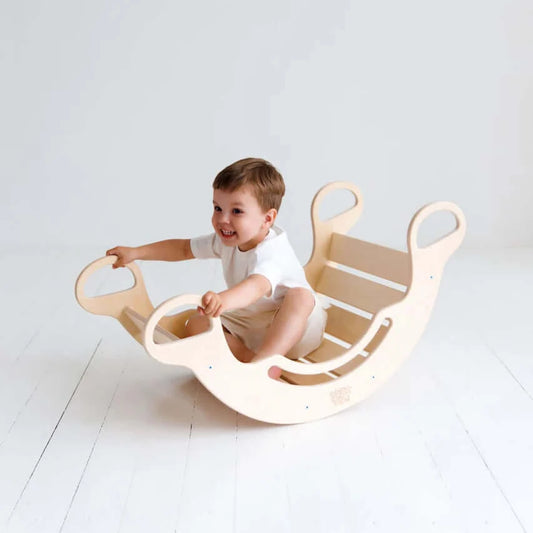 5-in-1 Montessori klimboog, onbehandeld hout