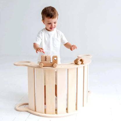 5-in-1 Montessori klimboog, onbehandeld hout