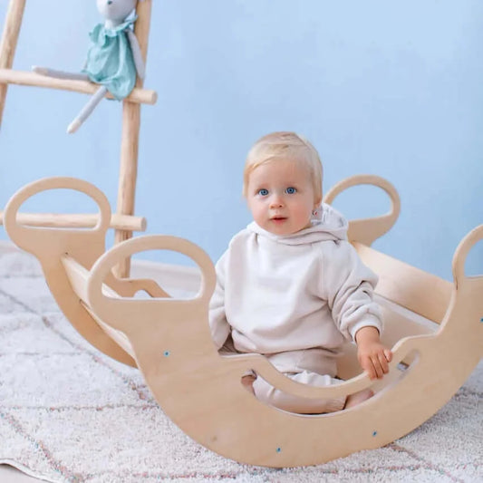 5-in-1 Montessori klimboog, onbehandeld hout