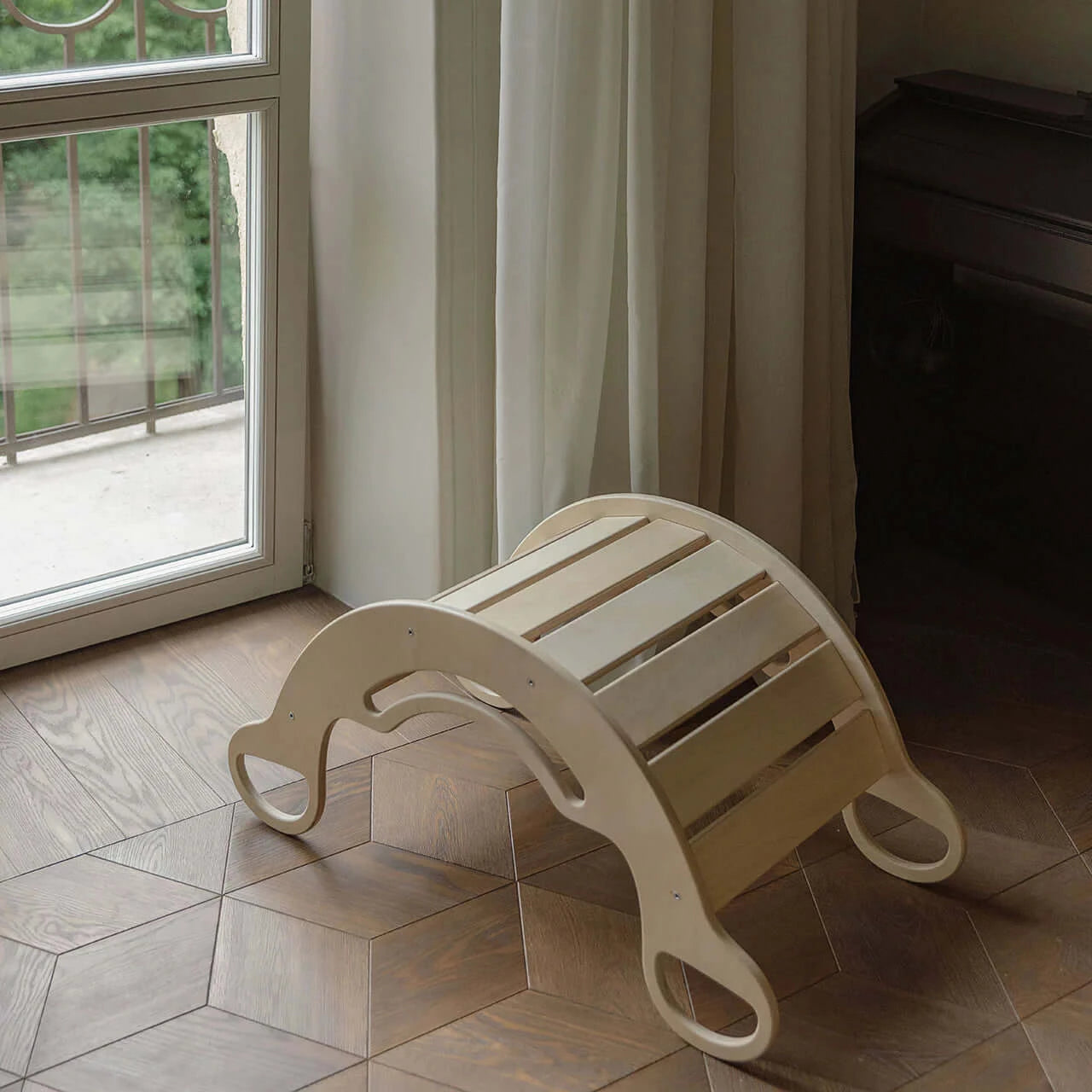 5-in-1 Montessori klimboog, onbehandeld hout