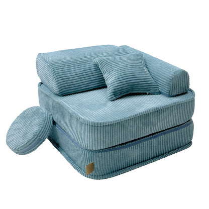 Kindersessel 3-in-1 Ästhetik Cord - Faltbare Kindercouch & Spielmatratze - Classic Cord Edition
