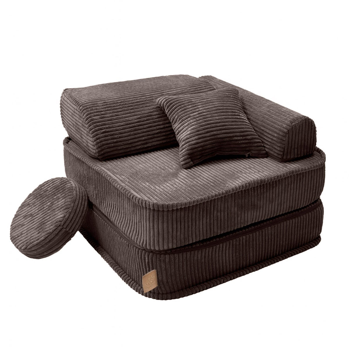 Kindersessel 3-in-1 Ästhetik Cord - Faltbare Kindercouch & Spielmatratze - Classic Cord Edition