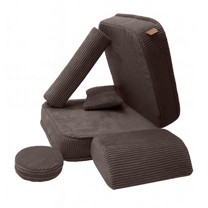 Kindersessel 3-in-1 Ästhetik Cord - Faltbare Kindercouch & Spielmatratze - Classic Cord Edition