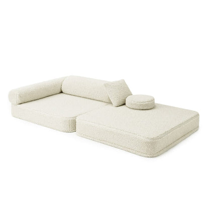 Kindersessel 3-in-1 Bearly - Faltbare Kindercouch & Spielmatratze - Soft Teddy Edition