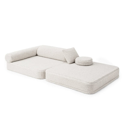 Kindersessel 3-in-1 Bearly - Faltbare Kindercouch & Spielmatratze - Soft Teddy Edition