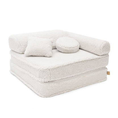 Kindersessel 3-in-1 Bearly - Faltbare Kindercouch & Spielmatratze - Soft Teddy Edition