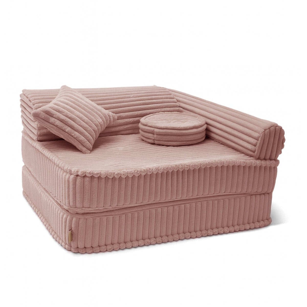 Kindersessel 3-in-1 Churros - Faltbare Kindercouch & Spielmatratze - Plüschcord Edition