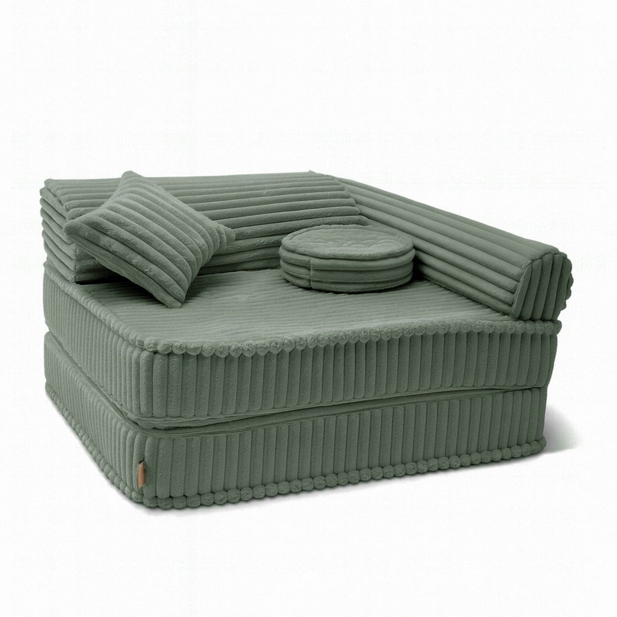 Kindersessel 3-in-1 Churros - Faltbare Kindercouch & Spielmatratze - Plüschcord Edition