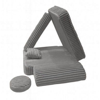 Kindersessel 3-in-1 Churros - Faltbare Kindercouch & Spielmatratze - Plüschcord Edition