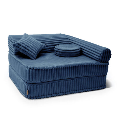 Kindersessel 3-in-1 Churros - Faltbare Kindercouch & Spielmatratze - Plüschcord Edition