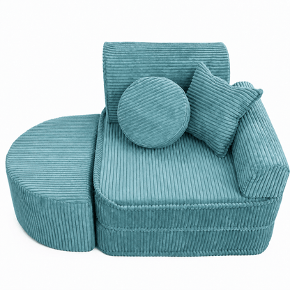 Kindersessel 3-in-1 Max Ästhetik Cord - faltbare Kindercouch & Spielmatratze - Classic Cord Edition