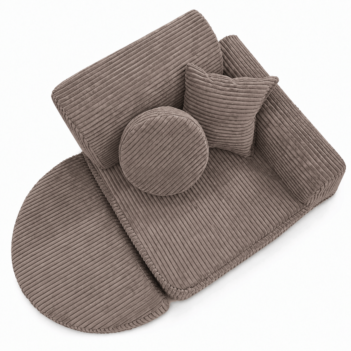 Kindersessel 3-in-1 Max Ästhetik Cord - faltbare Kindercouch & Spielmatratze - Classic Cord Edition