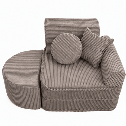 Kindersessel 3-in-1 Max Ästhetik Cord - faltbare Kindercouch & Spielmatratze - Classic Cord Edition