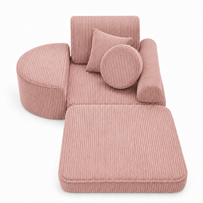 Kindersessel 3-in-1 Max Ästhetik Cord - faltbare Kindercouch & Spielmatratze - Classic Cord Edition