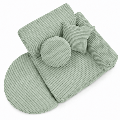Kindersessel 3-in-1 Max Ästhetik Cord - faltbare Kindercouch & Spielmatratze - Classic Cord Edition