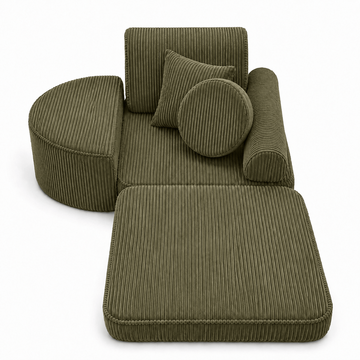 Kindersessel 3-in-1 Max Ästhetik Cord - faltbare Kindercouch & Spielmatratze - Classic Cord Edition