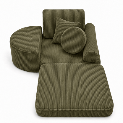 Kindersessel 3-in-1 Max Ästhetik Cord - faltbare Kindercouch & Spielmatratze - Classic Cord Edition