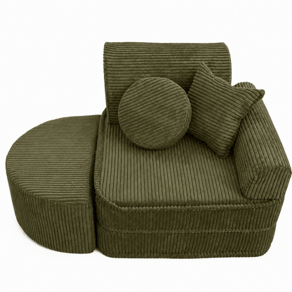 Kindersessel 3-in-1 Max Ästhetik Cord - faltbare Kindercouch & Spielmatratze - Classic Cord Edition