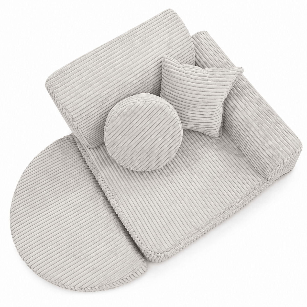 Kindersessel 3-in-1 Max Ästhetik Cord - faltbare Kindercouch & Spielmatratze - Classic Cord Edition