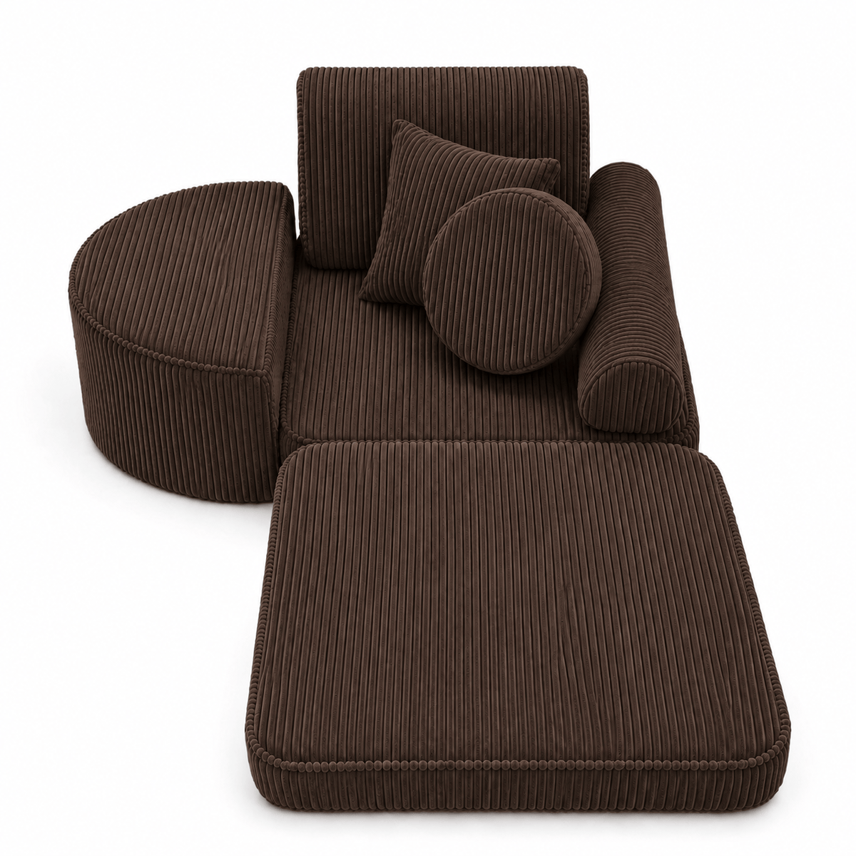 Kindersessel 3-in-1 Max Ästhetik Cord - faltbare Kindercouch & Spielmatratze - Classic Cord Edition