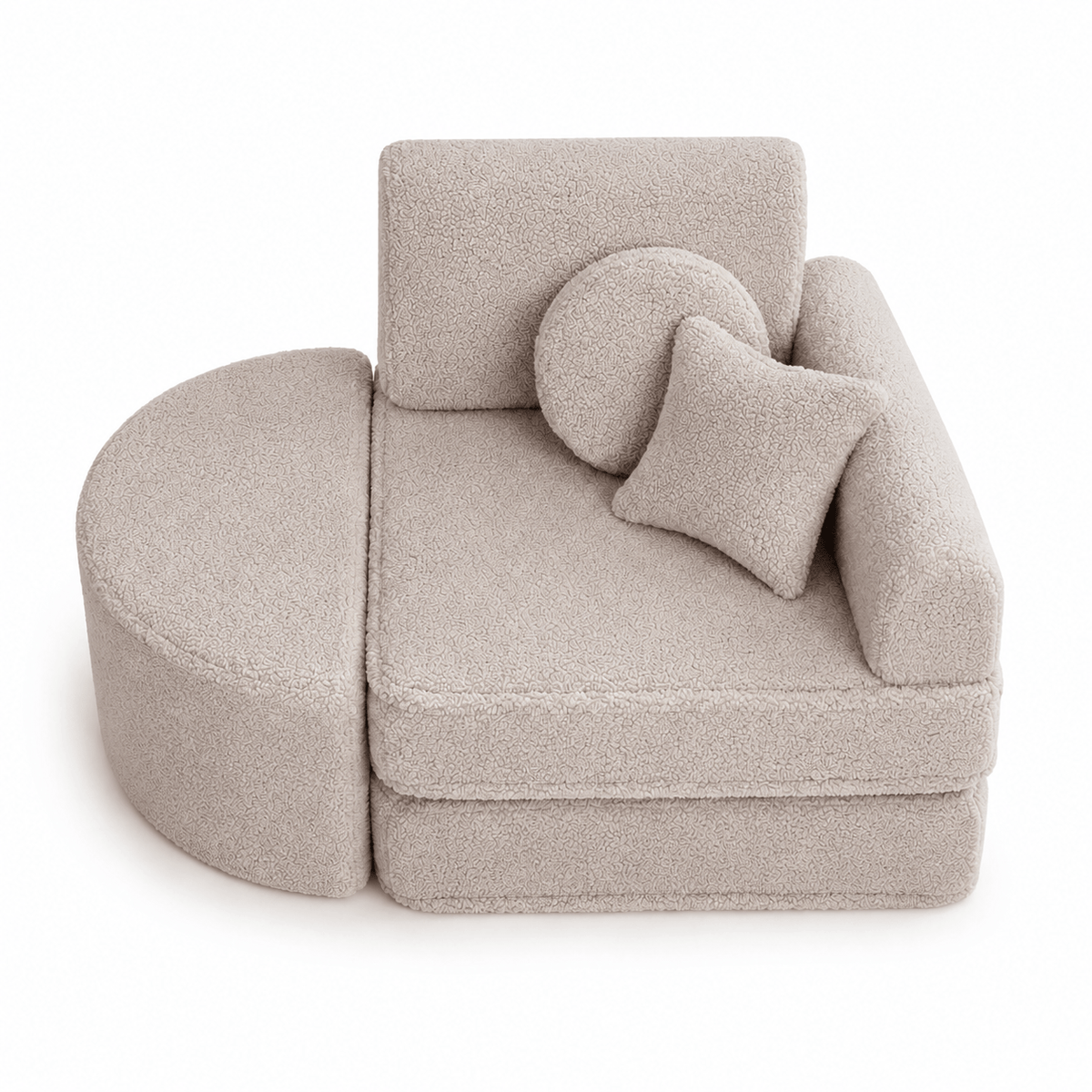Kindersessel 3-in-1 Max Bearly - faltbare Kindercouch & Spielmatratze - Soft Teddy Edition