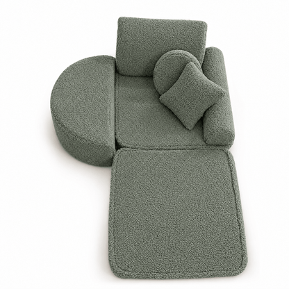 Kindersessel 3-in-1 Max Bearly - faltbare Kindercouch & Spielmatratze - Soft Teddy Edition