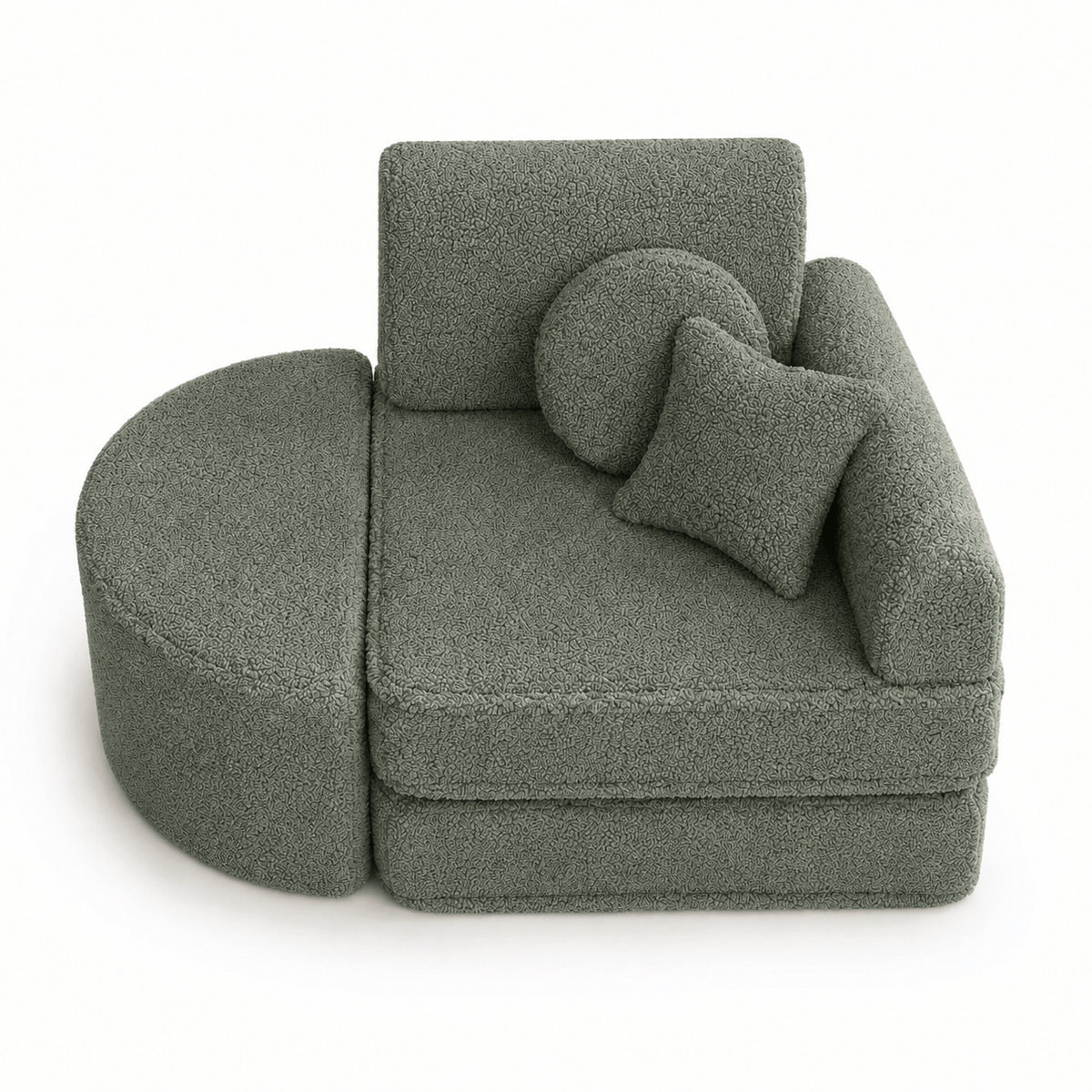 Kindersessel 3-in-1 Max Bearly - faltbare Kindercouch & Spielmatratze - Soft Teddy Edition