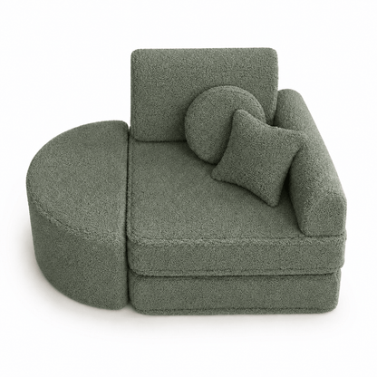 Kindersessel 3-in-1 Max Bearly - faltbare Kindercouch & Spielmatratze - Soft Teddy Edition