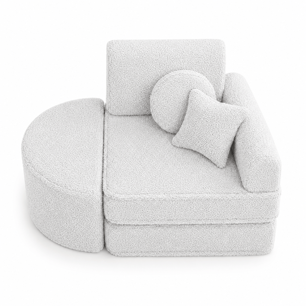 Kindersessel 3-in-1 Max Bearly - faltbare Kindercouch & Spielmatratze - Soft Teddy Edition