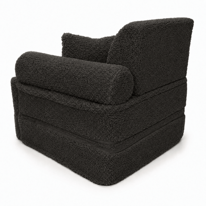 Kindersessel 3-in-1 Max Bearly - faltbare Kindercouch & Spielmatratze - Soft Teddy Edition