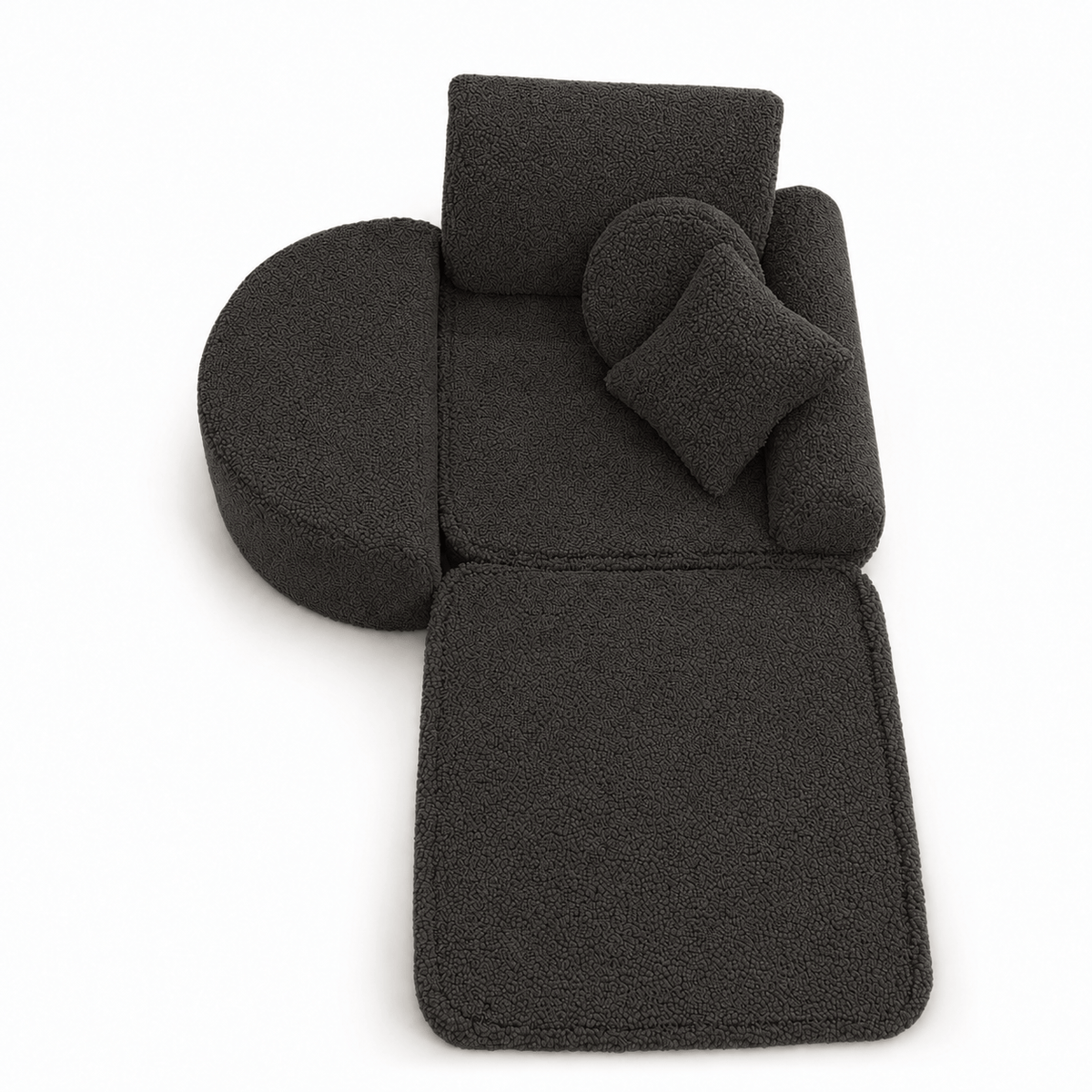 Kindersessel 3-in-1 Max Bearly - faltbare Kindercouch & Spielmatratze - Soft Teddy Edition