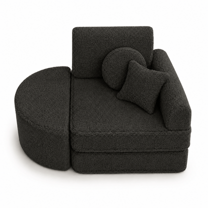 Kindersessel 3-in-1 Max Bearly - faltbare Kindercouch & Spielmatratze - Soft Teddy Edition
