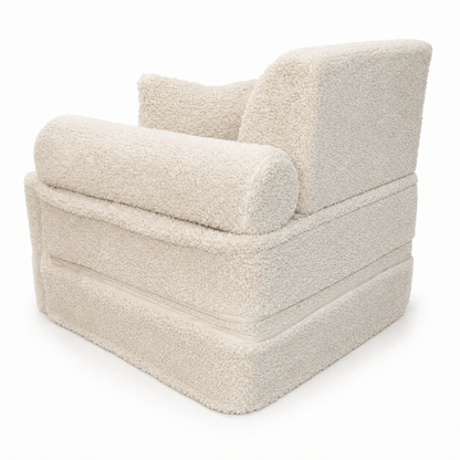 Kindersessel 3-in-1 Max Bearly - faltbare Kindercouch & Spielmatratze - Soft Teddy Edition