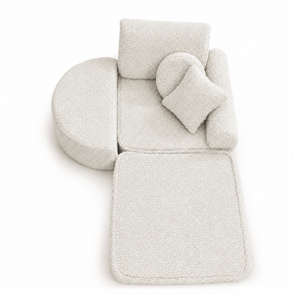 Kindersessel 3-in-1 Max Bearly - faltbare Kindercouch & Spielmatratze - Soft Teddy Edition